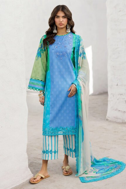 3-PC Unstitched Embroidered Printed Lawn Collection CRO5-05